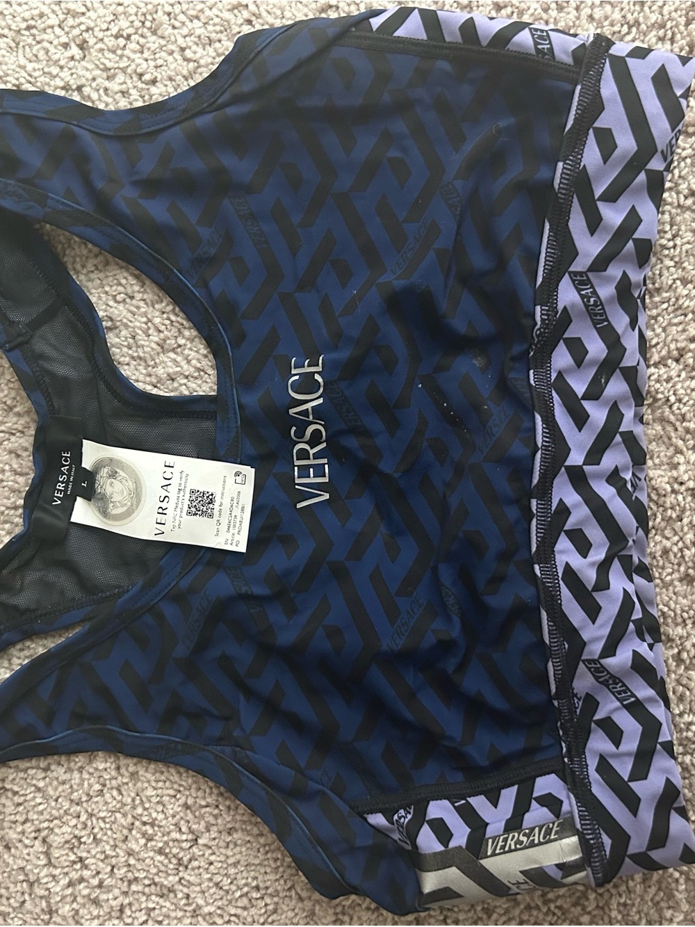 Versace Women’s Navy Geometric Sports Bra